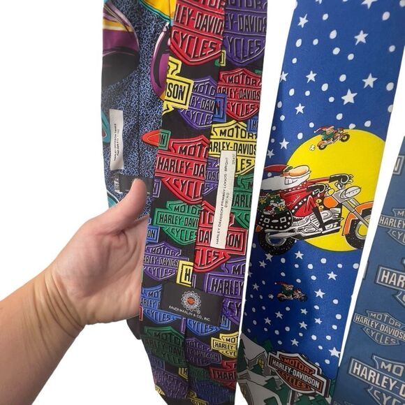 LOT of 5! Harley Davidson Ties ice for each season! Harley Davidson Christmas - Picture 10 of 16